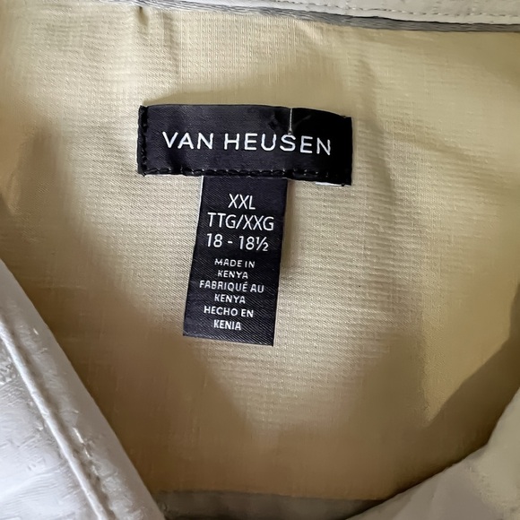 VAN HEUSEN Button Up Shirt - CRM Almond Milk - XXL (18-18.5) - Picture 9 of 10